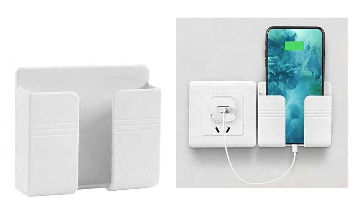 Suport incarcare telefon perete, suport agatare, 46g, 9,7 x 8,4 cm, alb - imagine 7